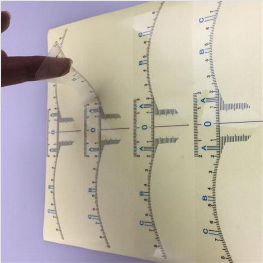 1/10 st engångs semi-permanent ögonbrynslinjal makeup ögonbrynsmått verktyg ögonbrynsguide linjal microblading bromsok stencil