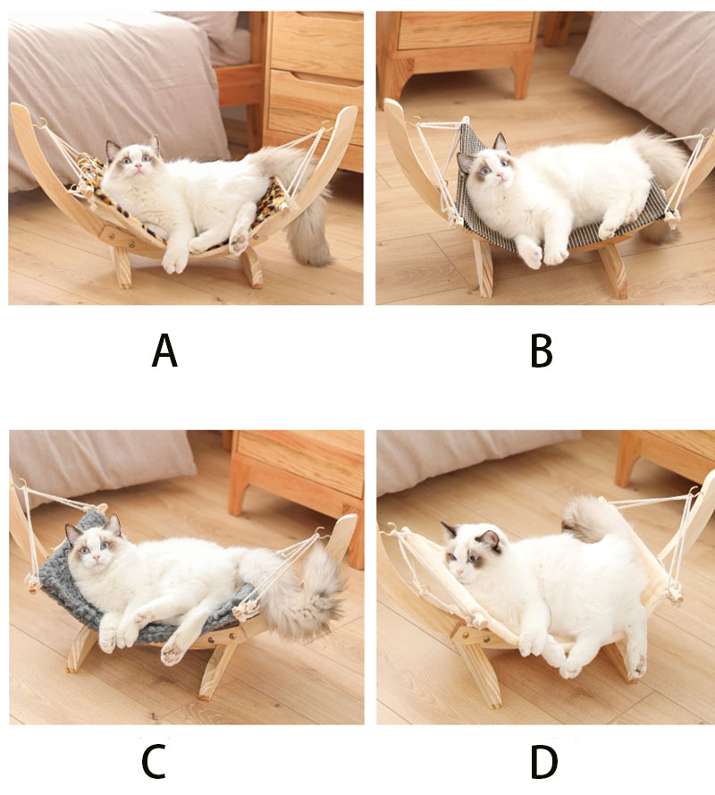 Warme houten fleece kattenhuis, bed, hangmat, schommelbed, kattenspeelgoed, huisdiermeubel