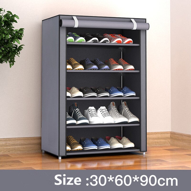 Simple sko skab sko opbevaring sko holder organizer non-woven stof opbevaring sko rack støvtæt opbevaring sko skab: F62