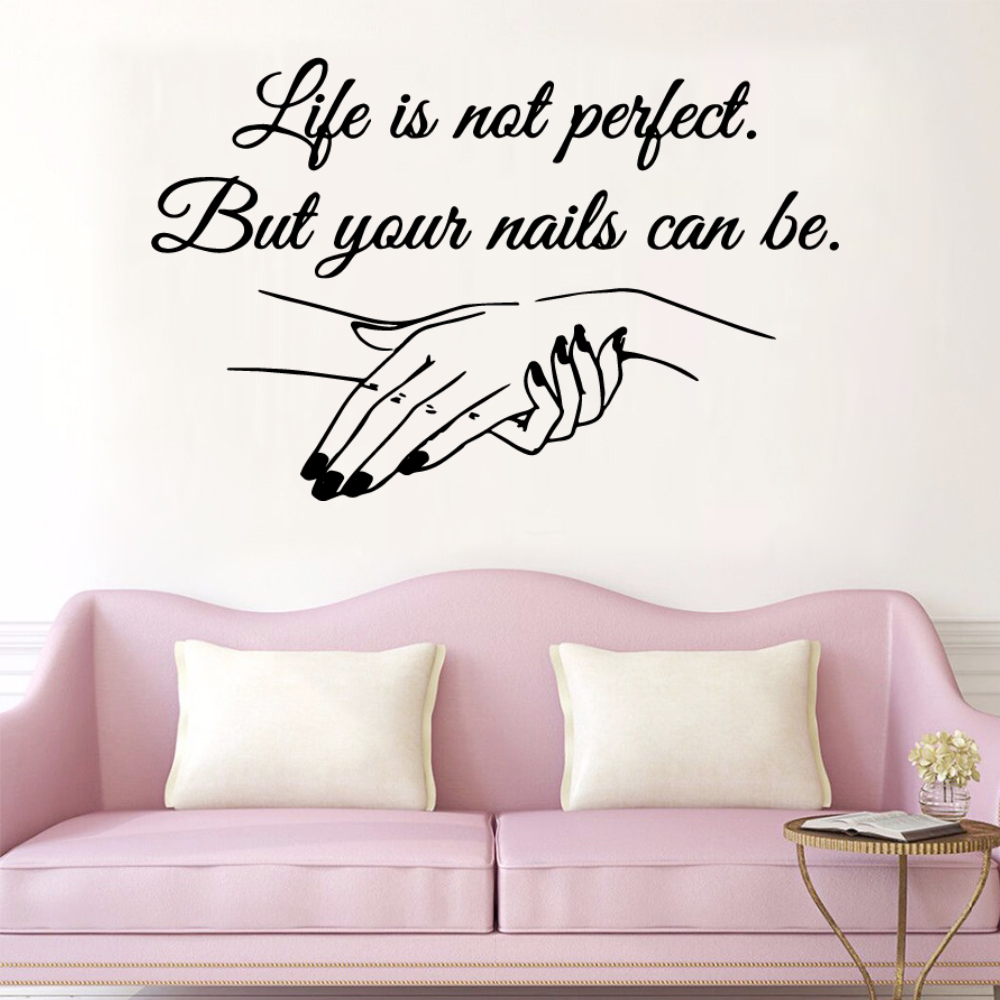 Creatieve Muurtattoo Nail Salon Wall Art Stickers Vinyl Decals Voor Nail Salon Room Decor Sticker Vinyl Muurschildering Behang Poster