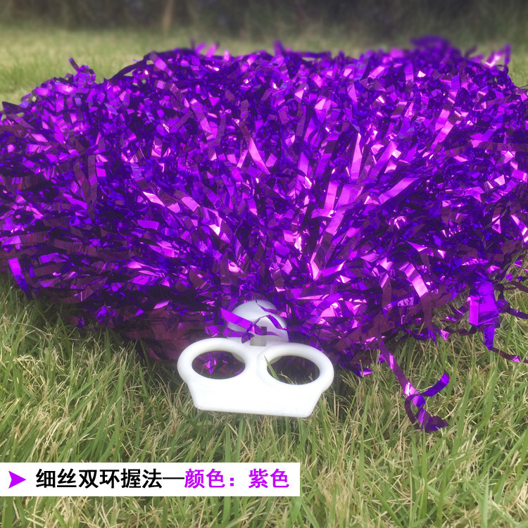 25-30CM Girl Pom Poms Sparkly Filament Hand Flower Cheerleader Holding Pompom Cheerleader Flower Ball Dance Game Cheer Props: purple-ringstyle