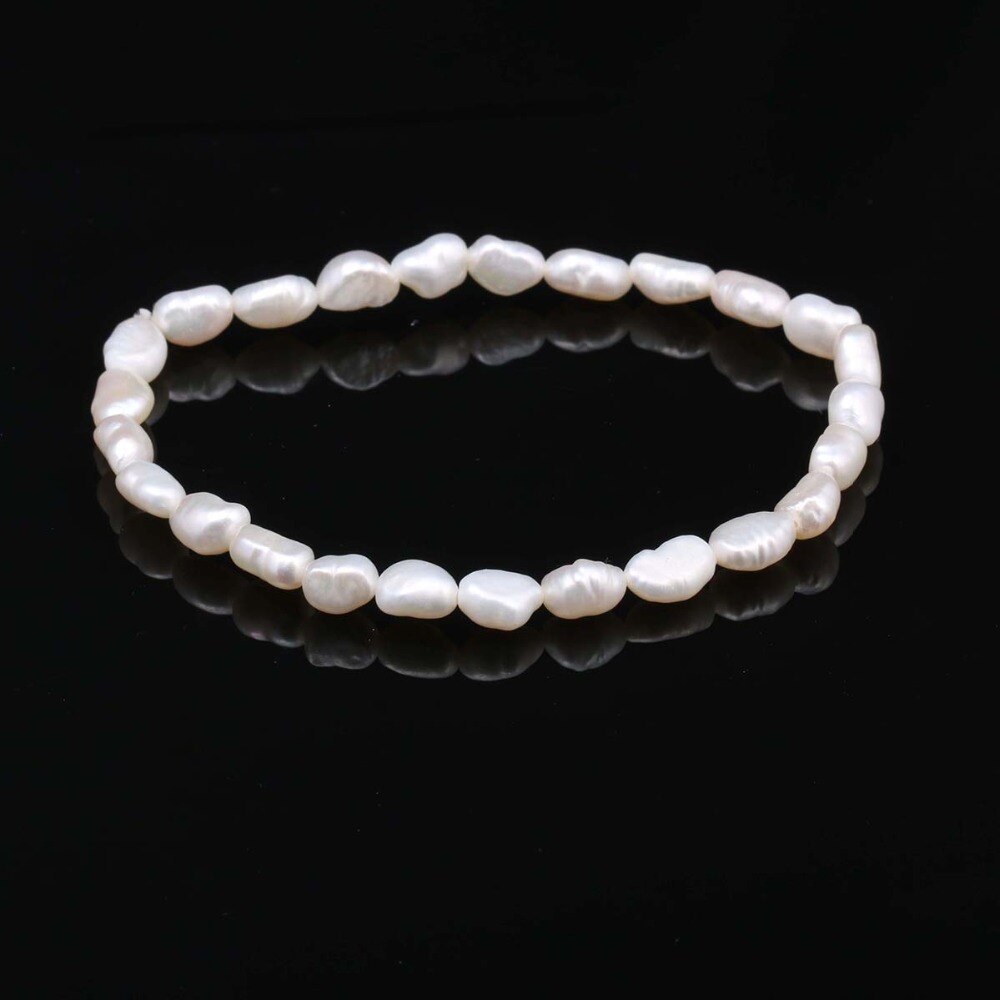 100% natürliche Perle Armbinde Reize Elastische Seil Echt Perle Armbänder für Mädchen Freund Perle Größe 6-7mm