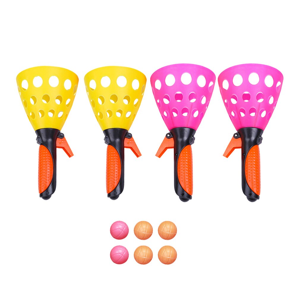 2 Pairs Interactive Plastic Parent-Child Toss Game Double Play Balls Launch and Catch Balls for Garden Kids Backyard Adults: Default Title