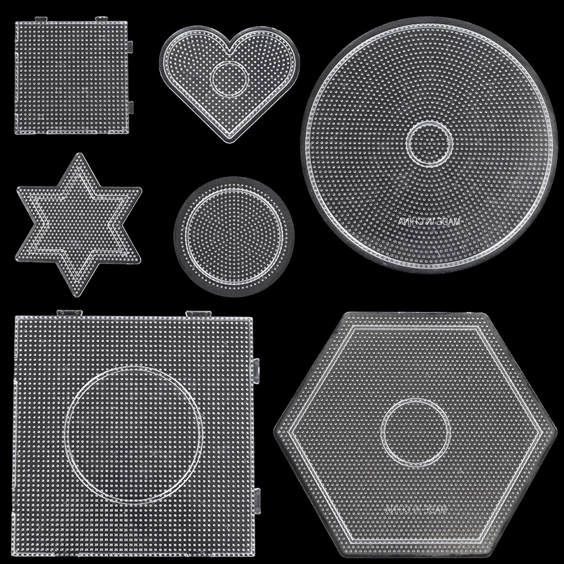 2,6 MM Praktische PE Klar Quadrat Schmelzen Perle Große Stecktafeln Bord Kreis Rätsel Perlen Vorlage Für DIY Sicherung Perle