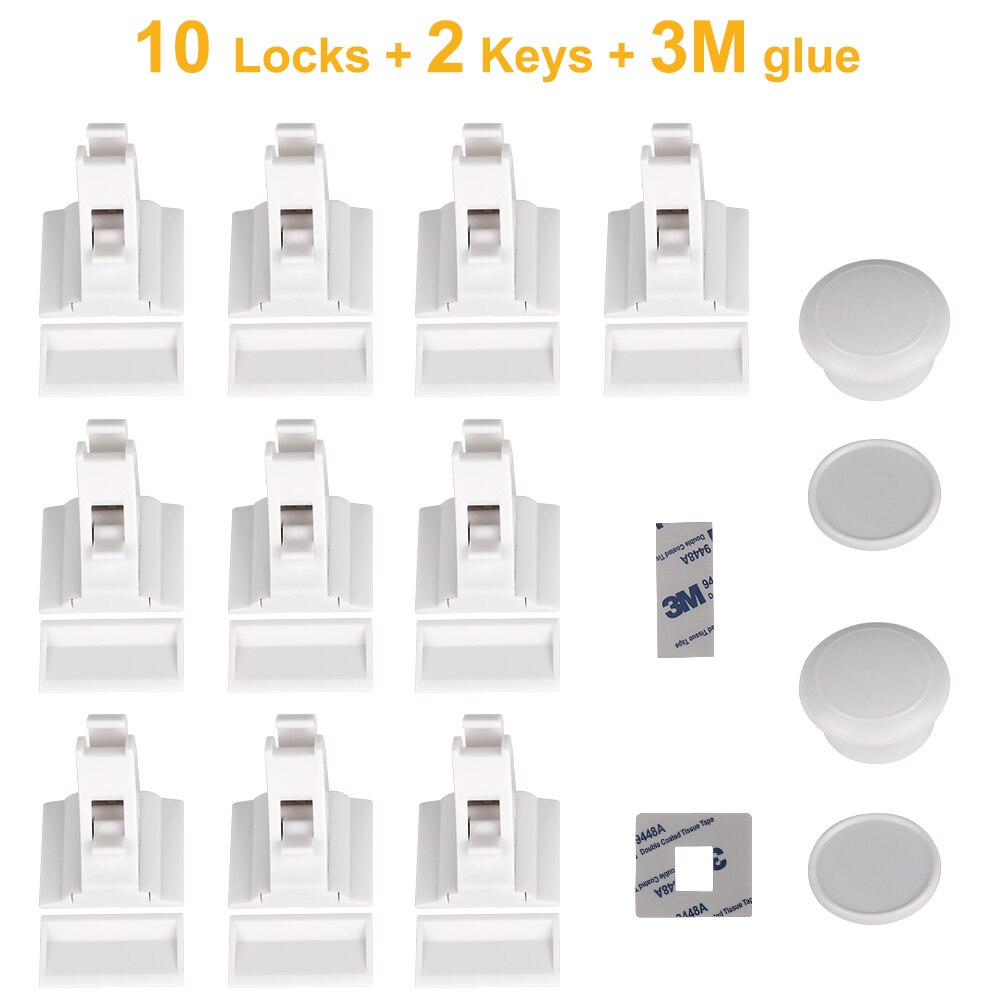 10 Lock 2 Key Magnetic Children Safety Lock Baby Security Cabinet Drawer Door Lock Kid Wardrobe Invisible Infant Security Locks