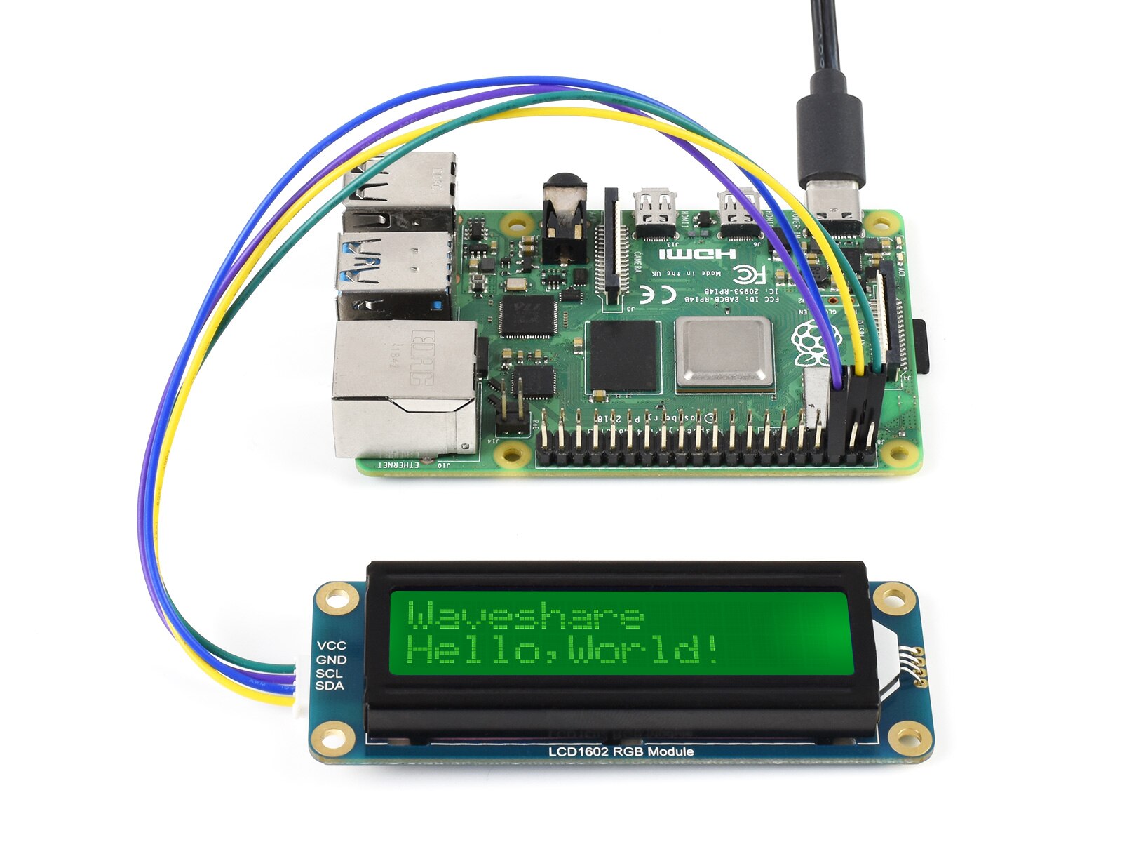 Lcd 1602 Rgb Module, 16X2 Tekens Lcd, Rgb Backlight, 3.3V/5V, i2C Bus