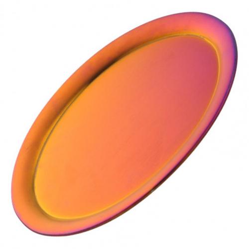 Unique Processing Stainless Steel Snack Dessert Dining Plate Family Party Supplies: Red