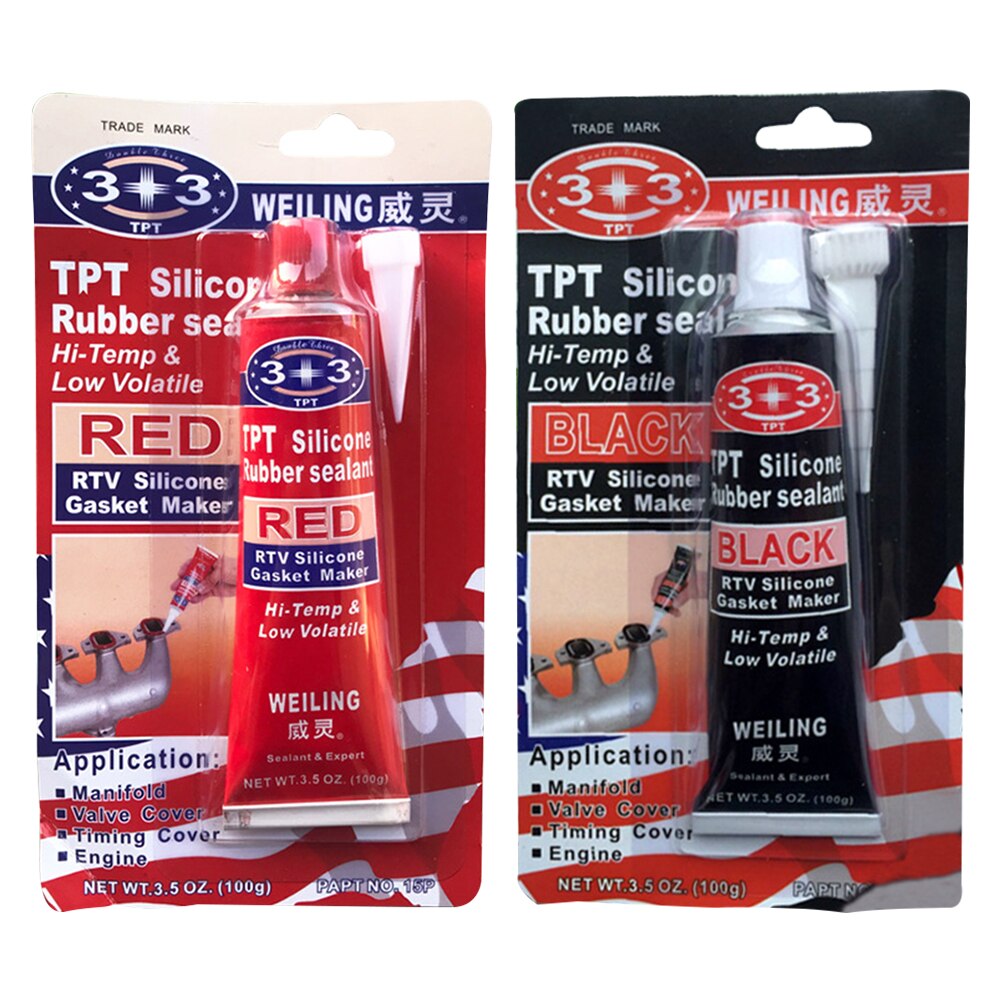 100g Red/black High Temperature Resistant Silicone Rubber Flat Sealant -60~343 Degrees 3+3 Sealant Waterproof Electrical Resista
