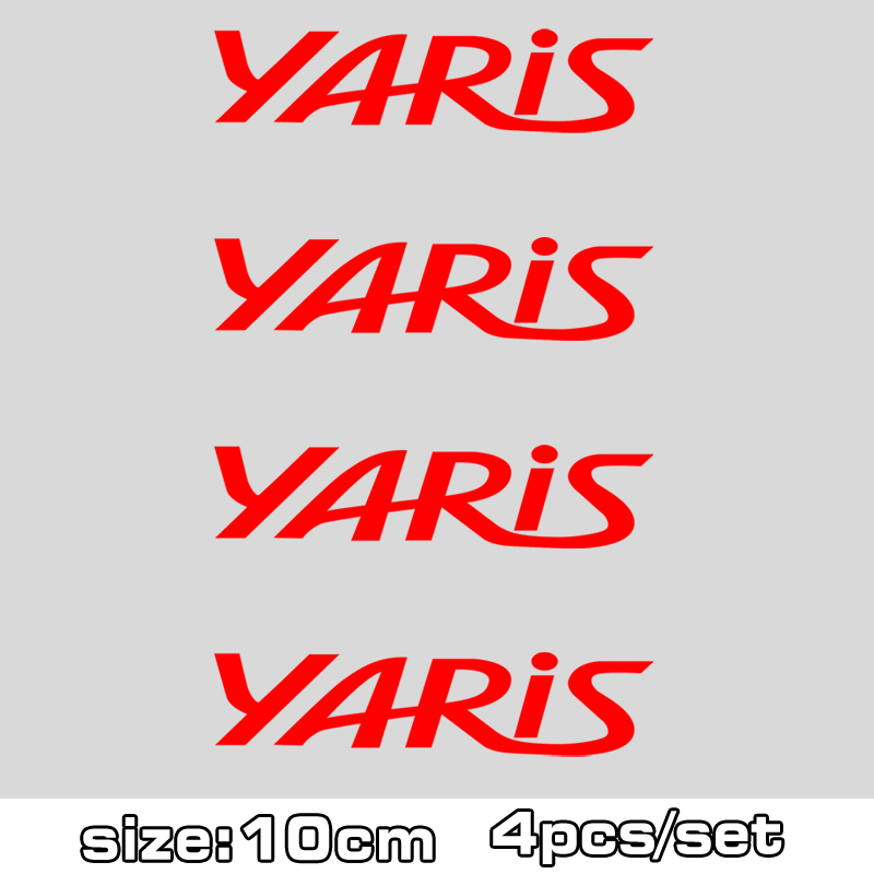 Autocollants de rétroviseur et poignée de porte | Autocollants de décoration de voiture pour Toyota yaris Yaris L: 4pcs 10cm red