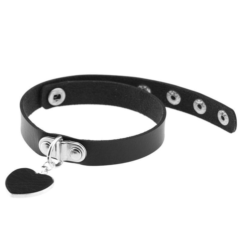 Heart Pendant PU Leather Choker Necklace Girls Punk Statement Jewelry Wedding Party Jewelry Accessories