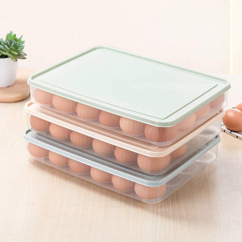 1PC Plastic Eggs Storage Box 24 Grid Egg Storage Box Stackable Freezer Storage Organizers Egg Storage Containe Eggs Holder