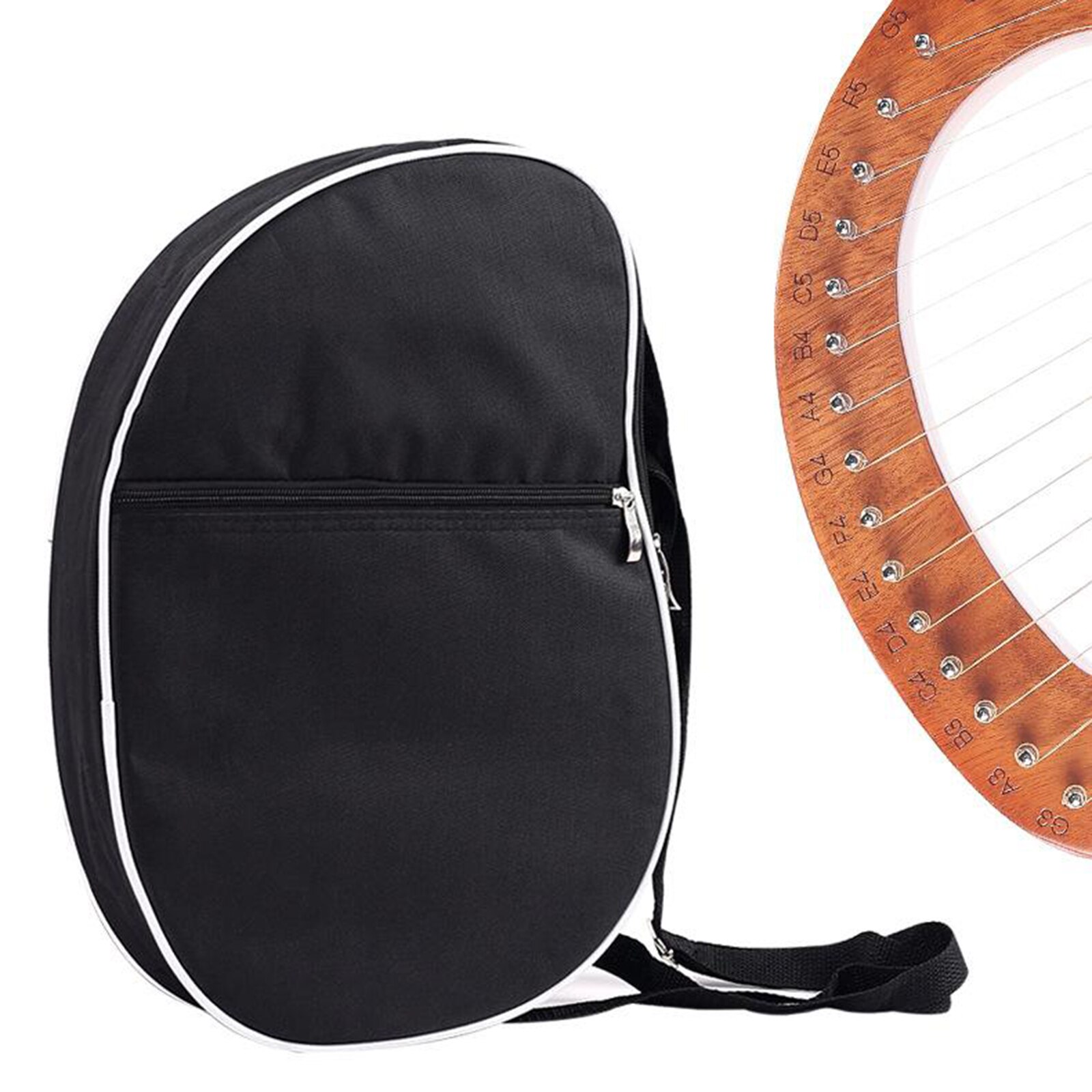 Borsa Portatile Per Arpa Lira Da 16/19 Corde, Custodia In Tela Resistente, Dimensioni 41x29x4 Cm, Compatta E Leggera Per Il Trasporto