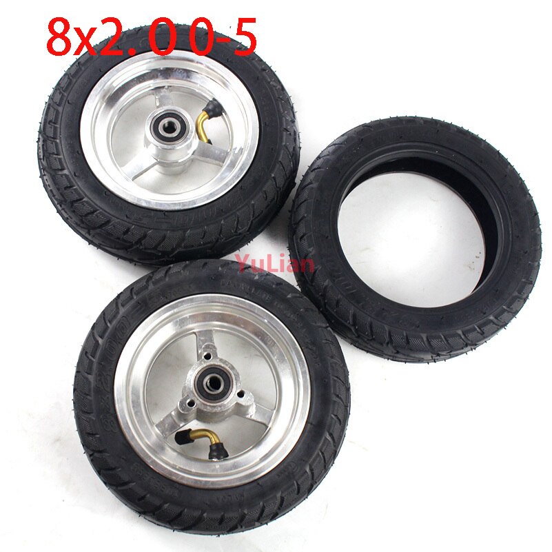 8 x 2.00-5 wiel tubeless vacuümband met aluminium velgen voor elektrische scooter kugoo  s3 s2 s1 c3 pocket bike rolstoel
