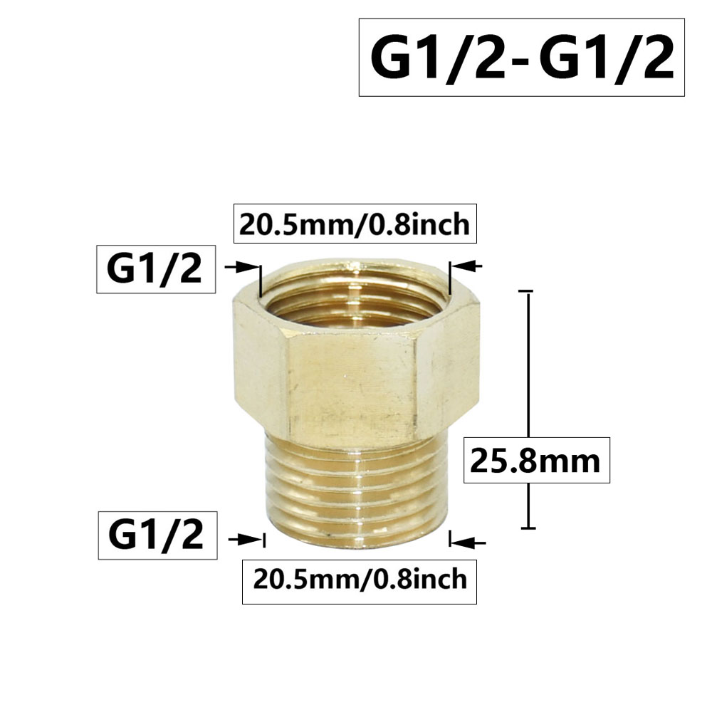 Latão 1/2 "3/4" 1 "macho fêmea rosca conector reduzindo acoplador acessórios de cobre conectores de tubo adaptador de torneira de água: BRANCO