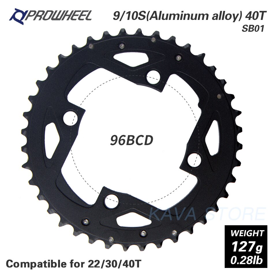 PROWHEEL Round Chainring 64/96/104BCD Mountain Bike Chainwheel 22/24/30/32/40/42/44T Crankset steel al Alloy Tooth plate Parts: 10S 40T SB01 AL