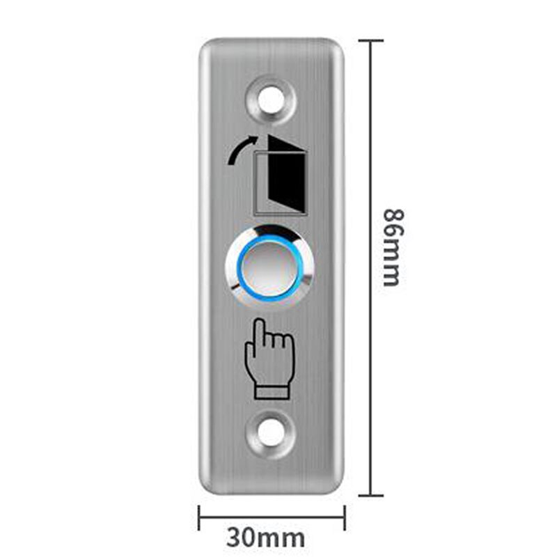 Edelstahl Ausfahrt-Taste drücken-Schalter Tür Sensor Öffner Freisetzung für Magnetische Schloss Zugriff Kontrolle-silber
