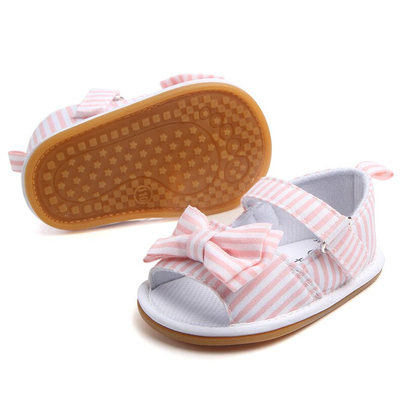 Baby Baby Sandalen Leuke Sandalen Voor Meisjes Strik Peuter Eerste Walker Crib Schoenen Ademend Anti-Slip Rubberen Zool flats