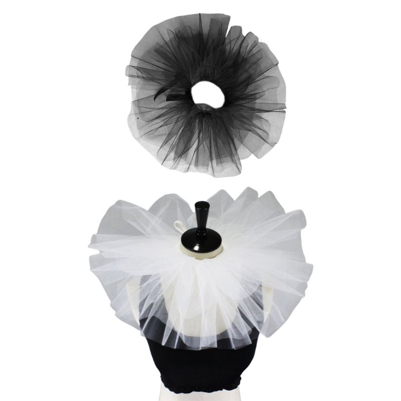 Vintage maille cou Ruff Tulle à volants col Renaissance Halloween Cosplay tour de cou X7YA