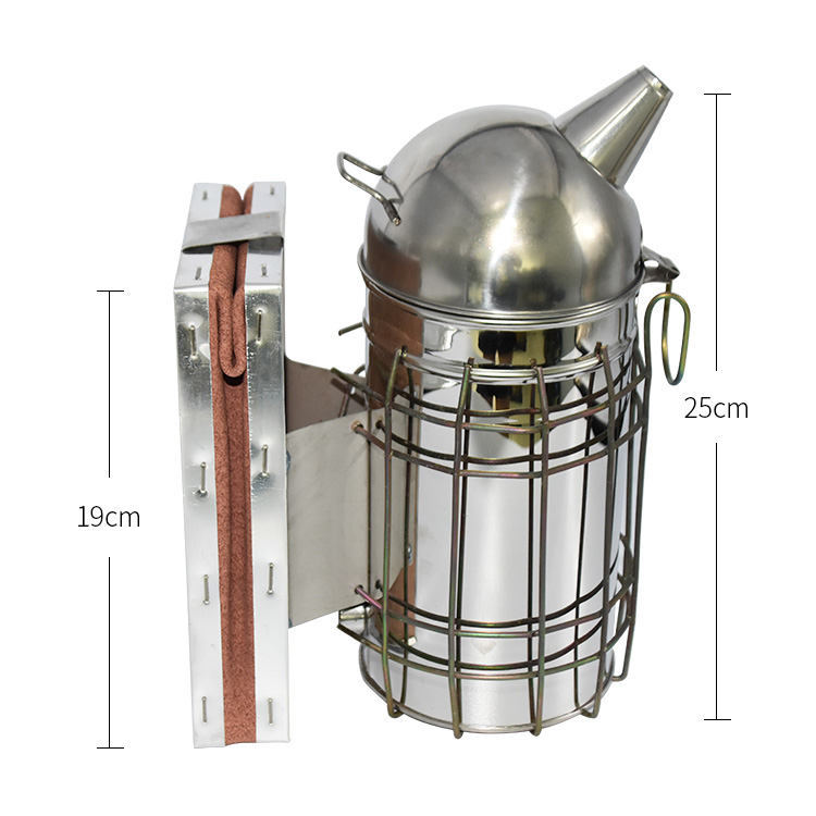 Fumoir de ruche, équipement apicole, acier inoxydable robuste, grande  taille, excellent soufflet de circulation d'air et excellente sortie de  fumée pour l'apiculture