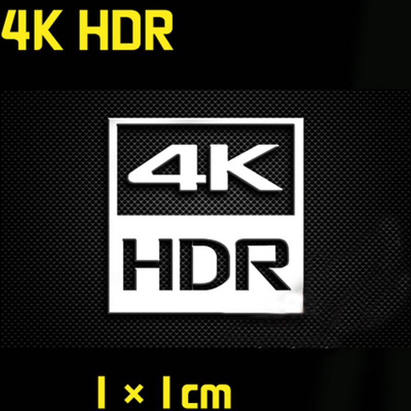 Etiqueta 4K HDR FHD HD, Monitor de TV, cine en casa, teléfono móvil, pegatina de Metal, pegatina de transferencia