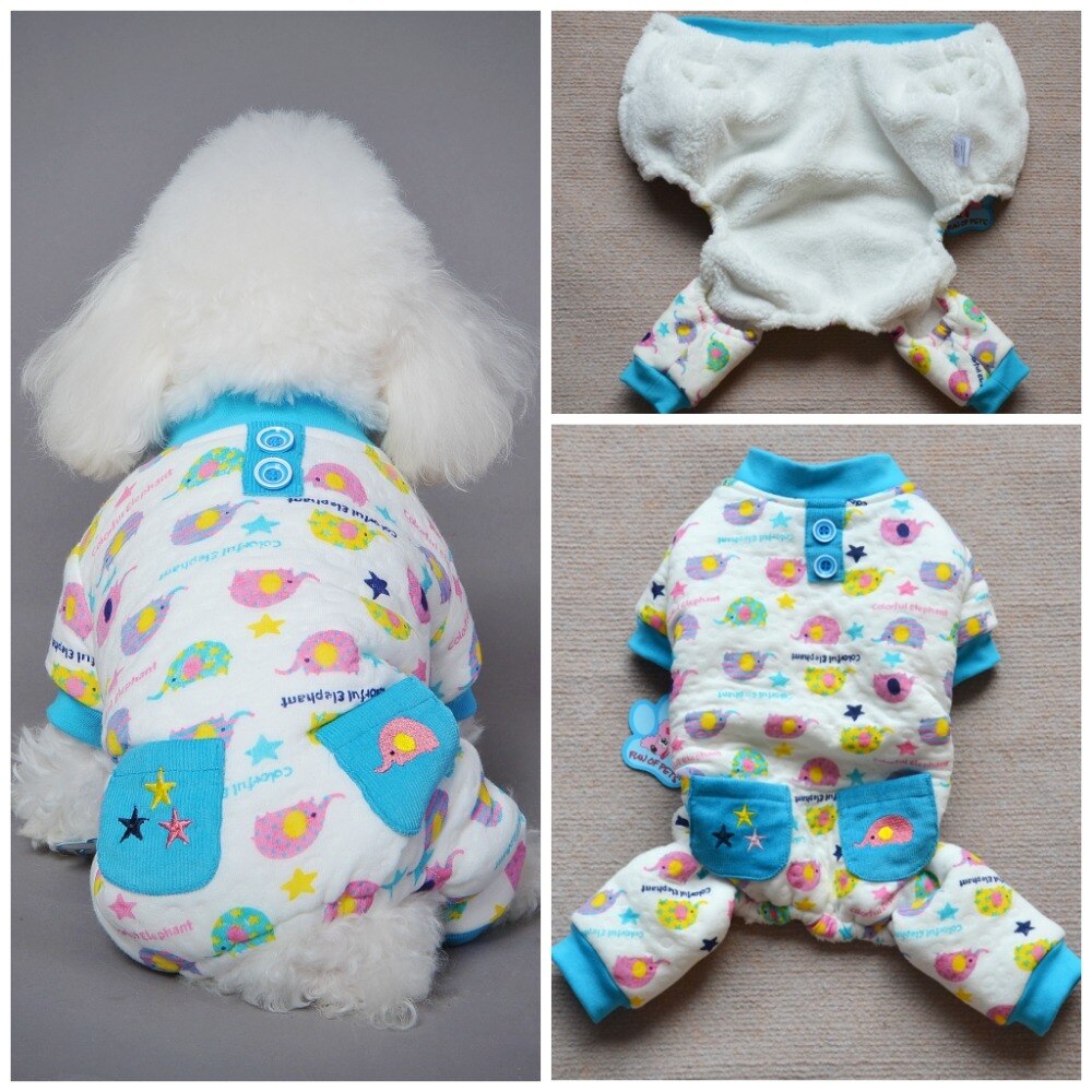 Vinter kjæledyr hundeklær pyjamas til små hunder varm kjæledyr valp katt pyjamas pjs hund klær xs sml xl