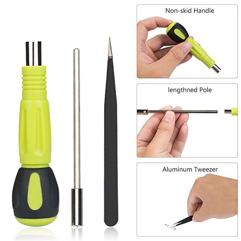 Prostormer 53 in 1 magnetisk skruvmejselsats precisionsskruvmejsel tooltweezer flexibel borraxel för rc pc pda mobil bil