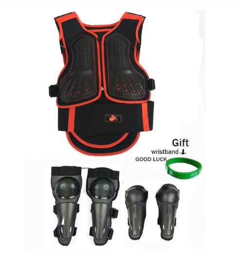 Child Youth Motocross Body Protect Armor Vest Downhill Mountain bike Knee Elbow Guard