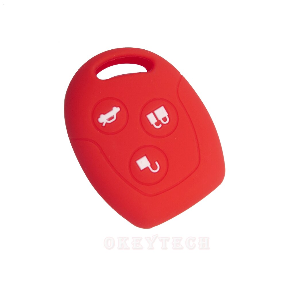 Okeytech 3 knapps fjärrkontroll silikon bil fob nyckel fodral täcka för ford focus mondeo festiva fusion kostym fiesta ka  mk4 hållare skydd