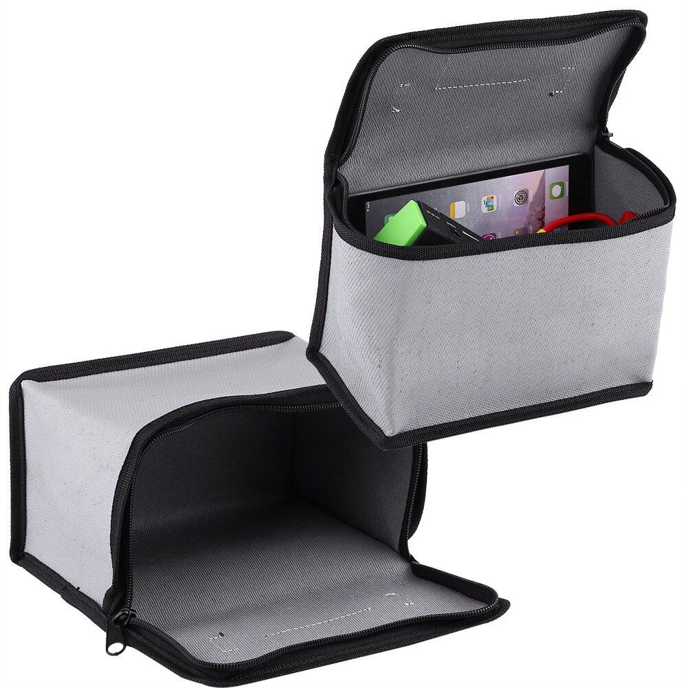 Bolsa de almacenamiento de seguridad para batería LiPo a prueba de fuego, protector de fibra de vidrio, paquete de carga para teléfono portátil
