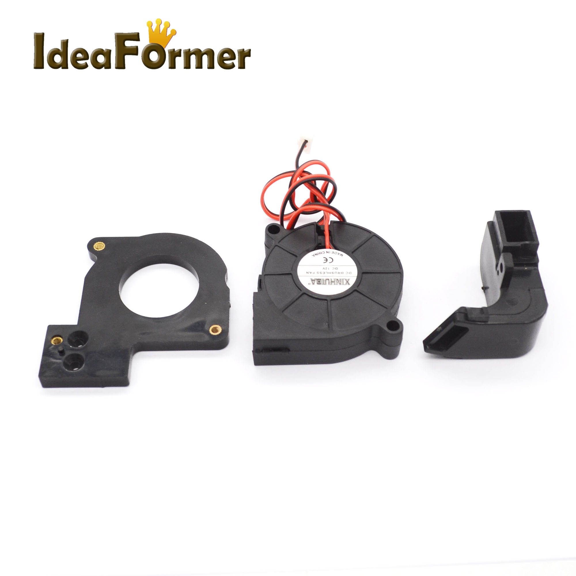 3D Printer parts for Reprap MAKERBOT 2 Blower Fan Air guide Duct mounting bracket with 5015 12V 0.15A with 2pin blower fan