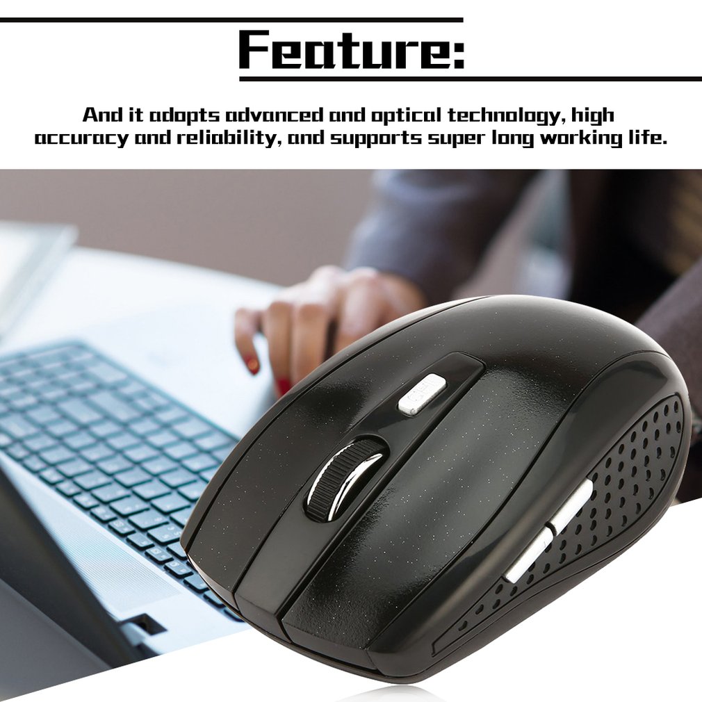 2.4Ghz Wireless Mouse 1600Dpi Portable Intelligent Gaming Mouse Optical Rolling Gamer Mice USB Receiver For PC Laptop Computer