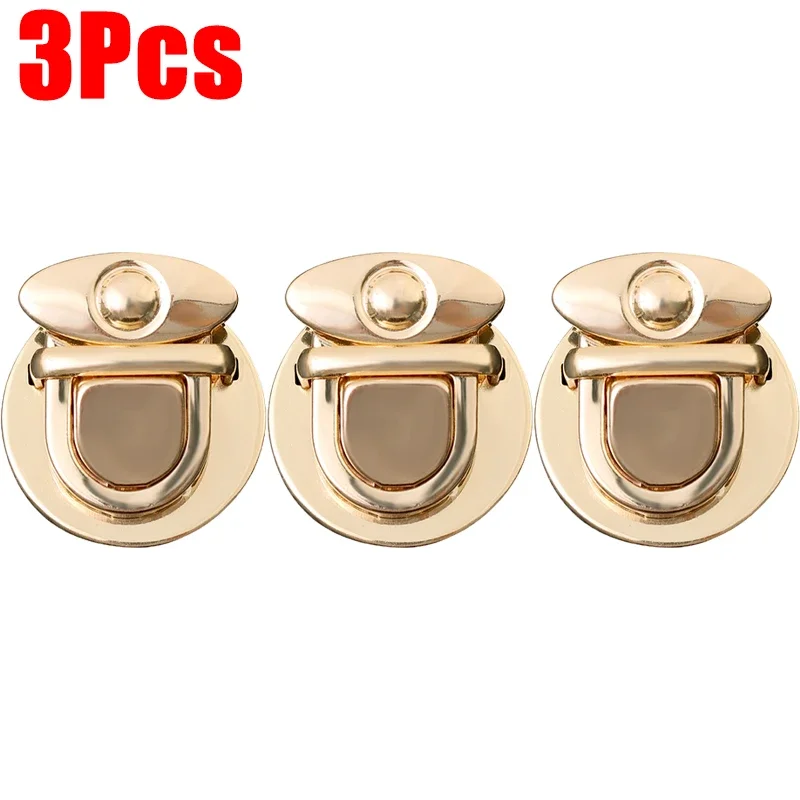 3pcs Women's Locks Clasp DIY Craft Hand Bags Purse Catch Buckles Metal Snap Clasp Closures Wallet Fasteners Wallet Buckle Totes: Rose Gold