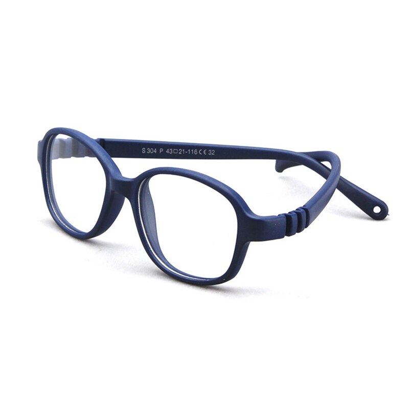 AIMISUV 2022 Oval TR90 Flexible Ultralight Silicone Glasses Frame Kids Round Optical Clear Eyeglasses Children UV400: C8Drak Blue