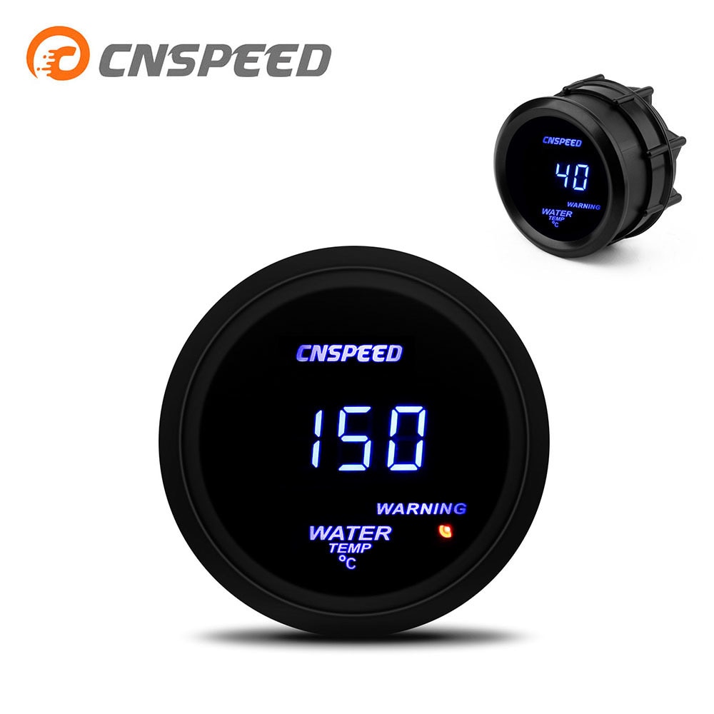Auto Auto Digitale 2 "52mm Water Temp Gauge Met Sensor Rook Lens water Temperatuur Meter met sensor adapter