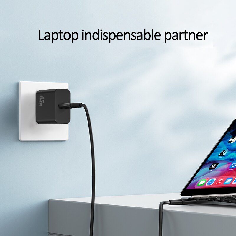 ILEPO-cargador USB Mini GaN de 65W, dispositivo de carga rápida 4,0, 3,0, PD3.0, para iPhone 13, 12, 11, 8 Pro Max, portátil, Macbook