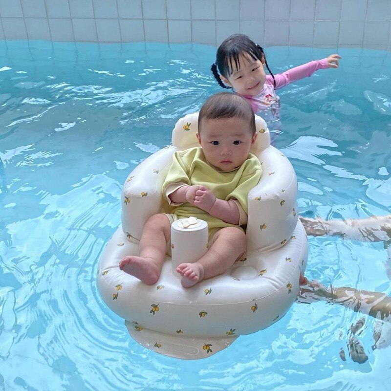 Baby Inflatable Sofa Seat Multifunctional Cartoon PVC Toddler Feeding Chair Support Seat Sofa Learning To Sit Chair Baby Seat