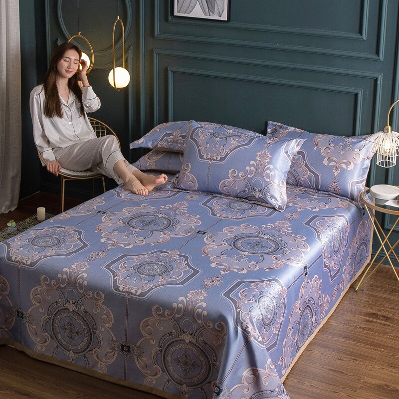 Zomer Mat Opvouwbare Mat Cover Zomer Super Comfortabele Luxe Gedrukt Slaap Matras Cover Ice Zijde Mat Met Kussensloop
