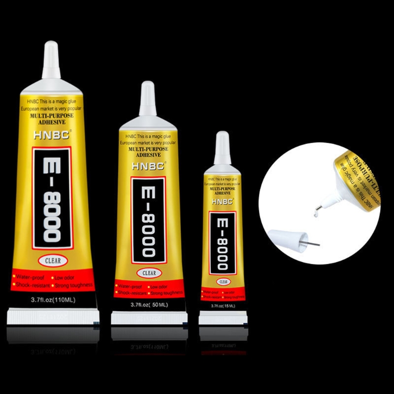 E8000 súper pegamento líquido curar tiempo 12-24 hs 15ML/55ML/110ML zuecos-Pin tapa para casa/Joyería de reparación de accesorios