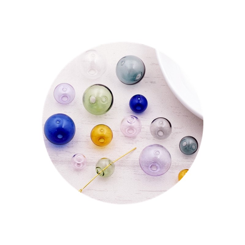 5pieces Double Hole 10-20mm Color Glass Ball Beads Hollow Glass Bottle Globe DIY Handmade Jewelry Making Accessories Findings