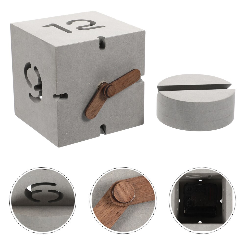 Premium Wood Clock Desk Clock Modern Cube Display Clock Desktop Clock Decor
