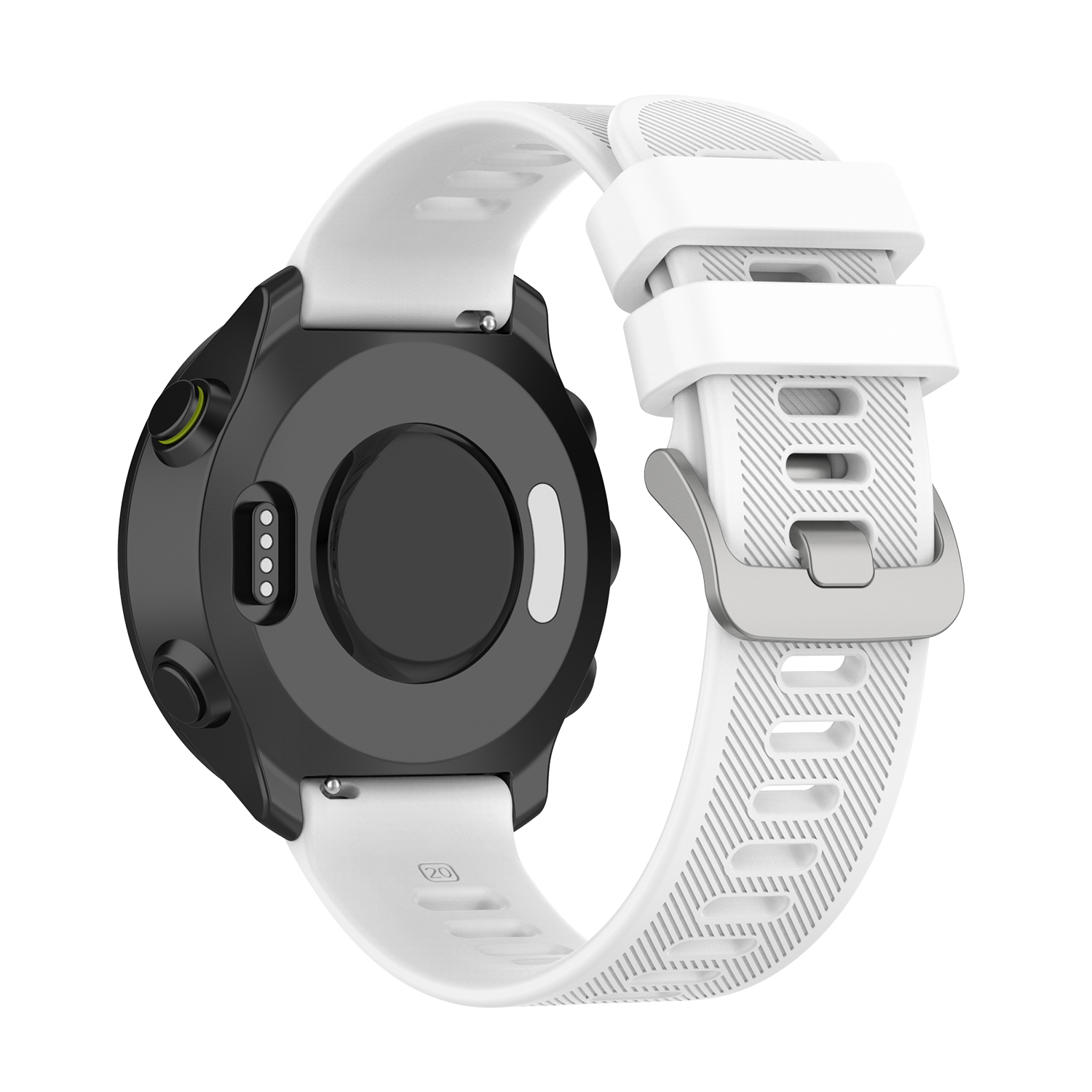 Correas de reloj de 20mm para Garmin Forerunner 158 venu sq/venu, pulsera deportiva de silicona para Polar Ignite, correas de reloj para Forerunner 55: White black