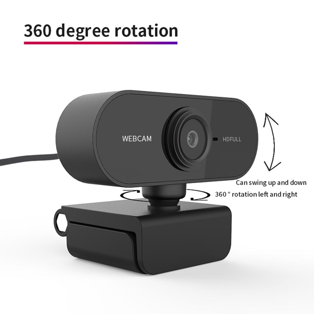 Full Hd 1080 P Webcam Mini Computer Pc Webcam Met Microfoon Draaibare Web Camera Voor Live-uitzending Video Bellen Conferentie