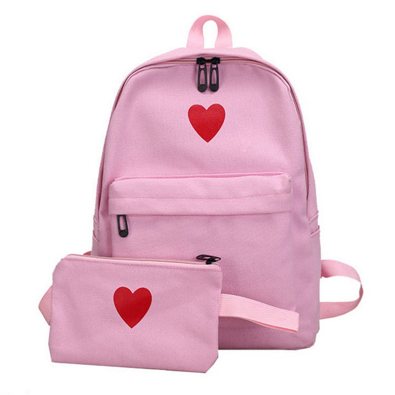 DIHOPE 3pcs/Set Dot Canvas Printing Backpack Women School Back Bags For Teenage Travel Backpacks Female Schoolbag