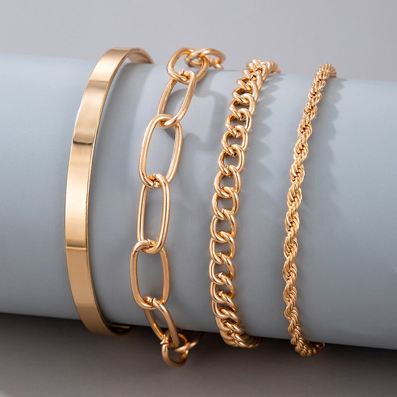 Docona-Conjunto de pulseras de aleación de Metal multicapa para mujer, brazalete bohemio de cristal y piedra media luna, corazón, hoja de árbol, joyería de boda, 9 estilos: 16298