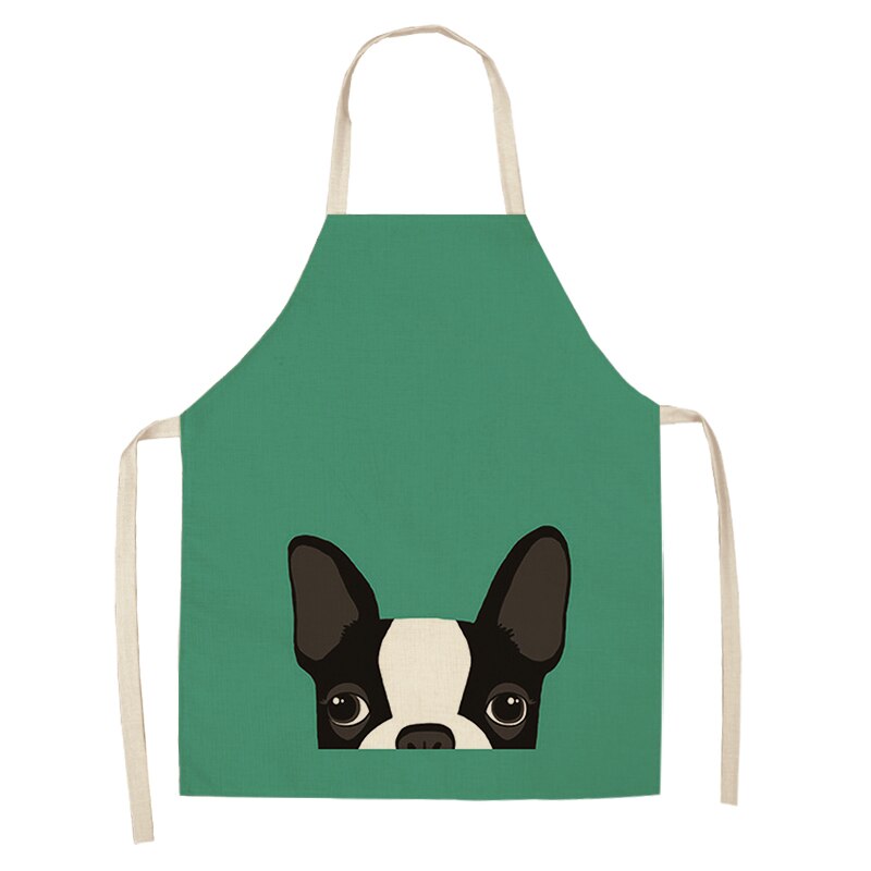 1Stck Nette Karikatur Hund Katze Gedruckt Küche Schürzen Baumwolle Leinen Hause Kochen Backen Kaffee Einkaufen Reinigung Zubehör 53*65cm: E