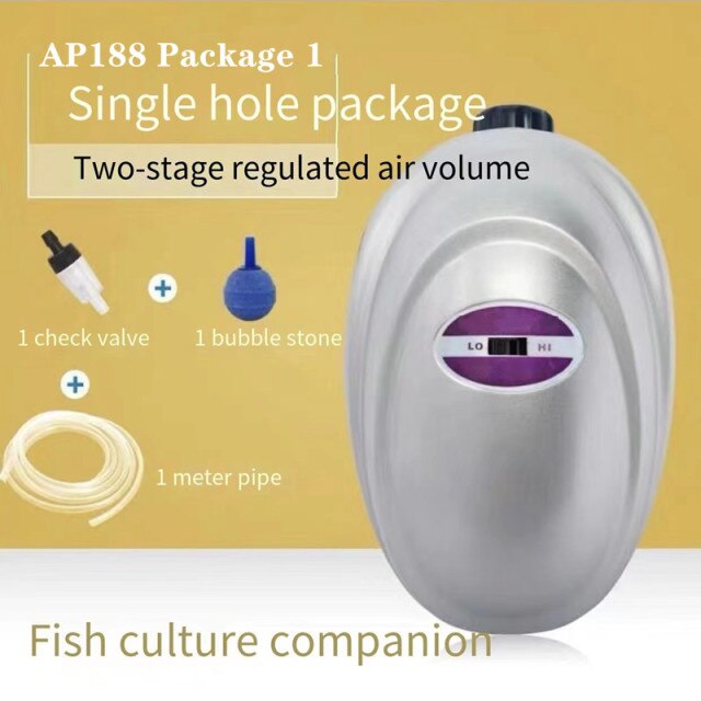 Fish tank oxygen pump mute fish farming household oxygen pump aerator oxygen pump oxygen pump oxygen pump oxygen pump fish tank: 3W / EU plug adapter