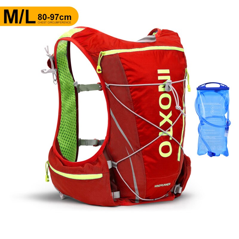 Chaleco de hidratación para correr de 8L, mochila para hombre y mujer, bolsas de agua para deportes al aire libre, Maratón, trotar, senderismo, mochila: Red M 1500ML