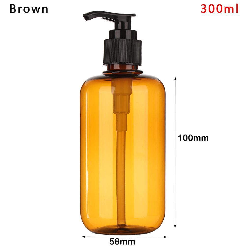 Soap Dispenser Refillable Lotion Container Plastic Liquid Shampoo Shower Gel Bottles Home Bath Supply 100/150/200/300/400/500ML: Brown