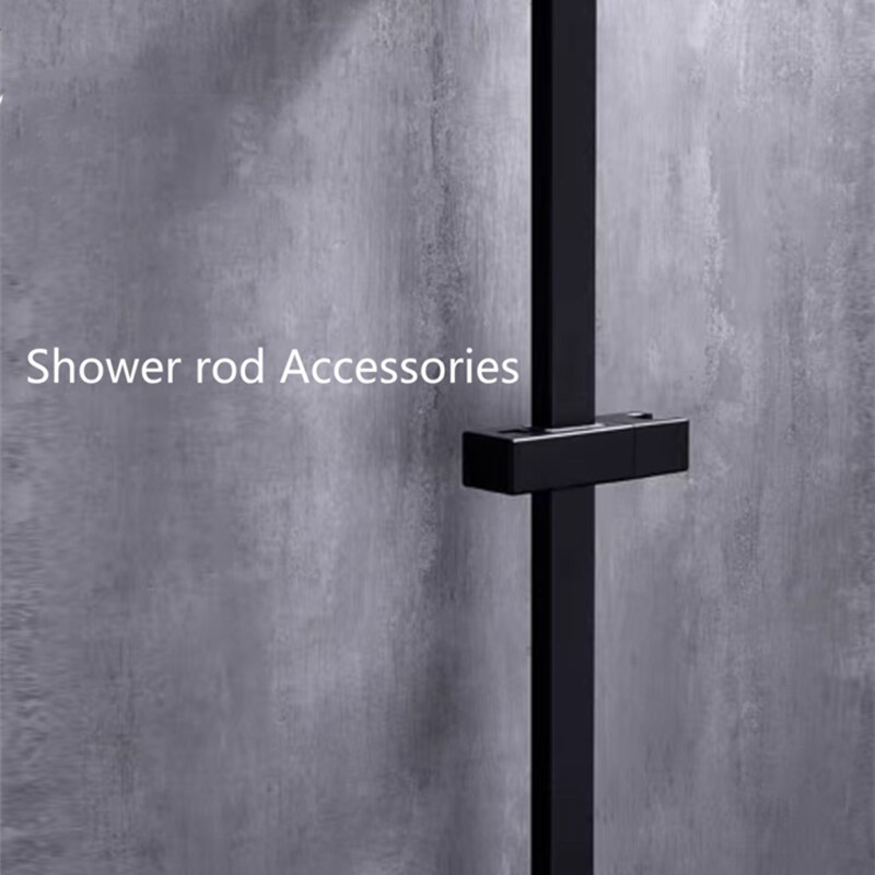 Liuyue Douchekop Houders Zwart Abs Vierkante Badkamer Douche Beugel Staaf Rack Slide Bar Badkamer Kranen Douche Accessoires