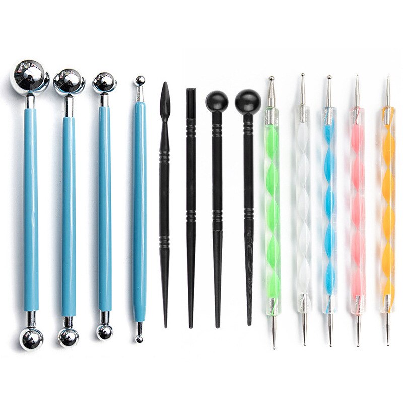 13 Pieces Set Pottery Tools Clay Sculpture Pottery Tools Multi-specification Stipple Carving Combination Art Supplies Set Tools: Default Title